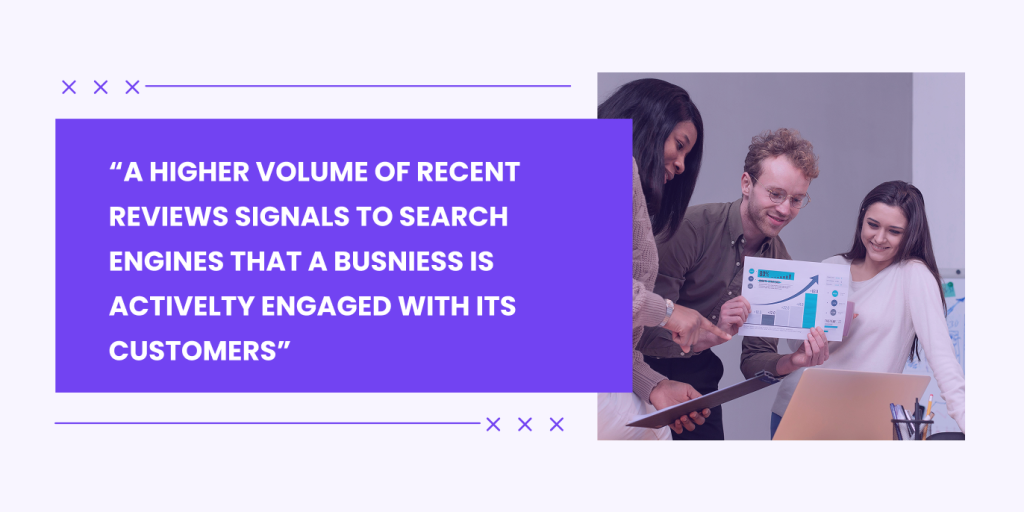 higher volume of reviews of google my business